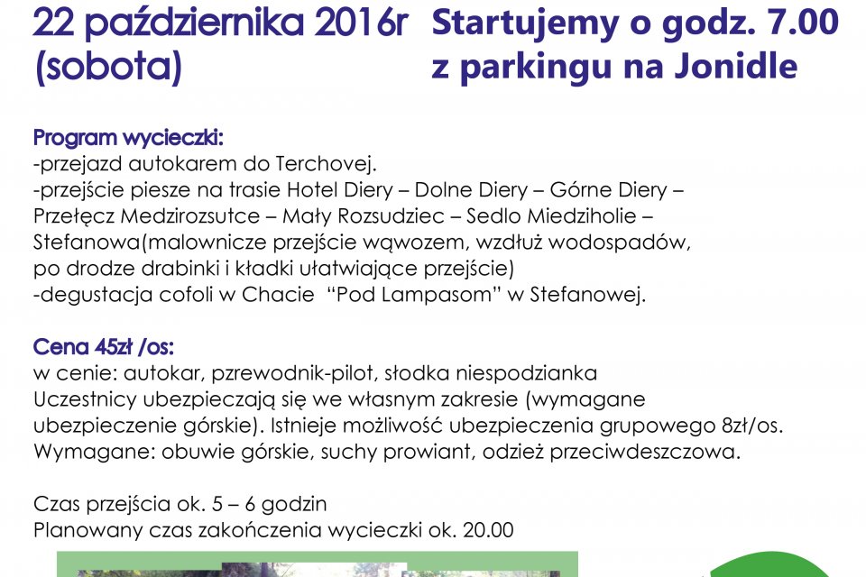 Plakat promujący wycieczkę