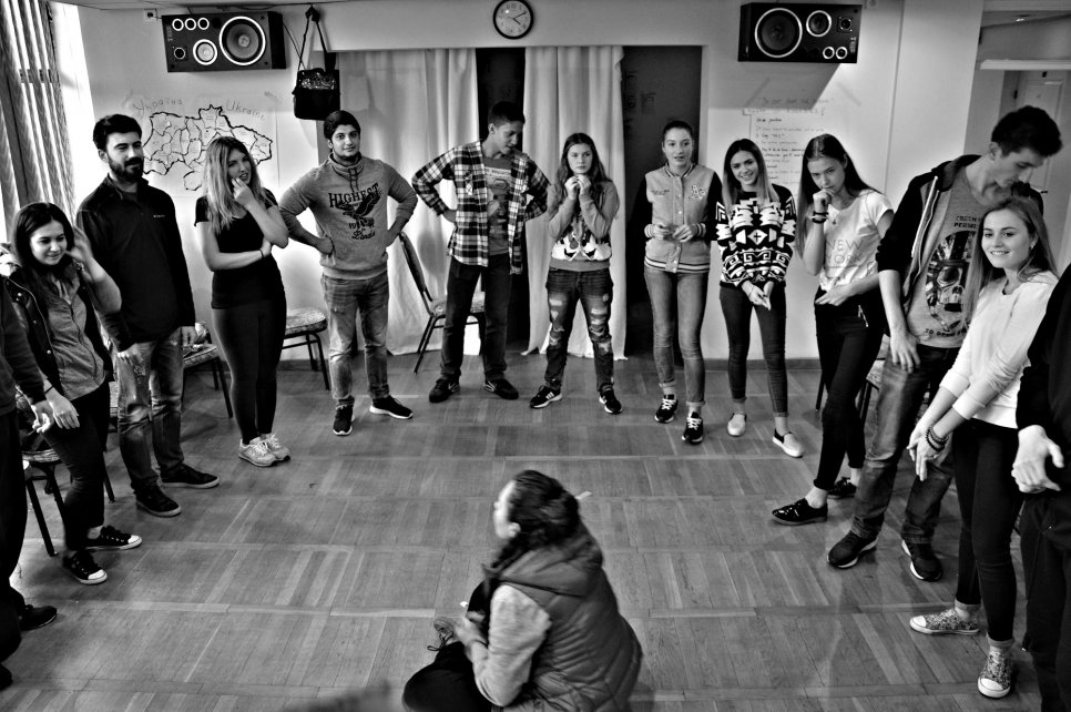 Uczestnicy projektu podczas zajęć