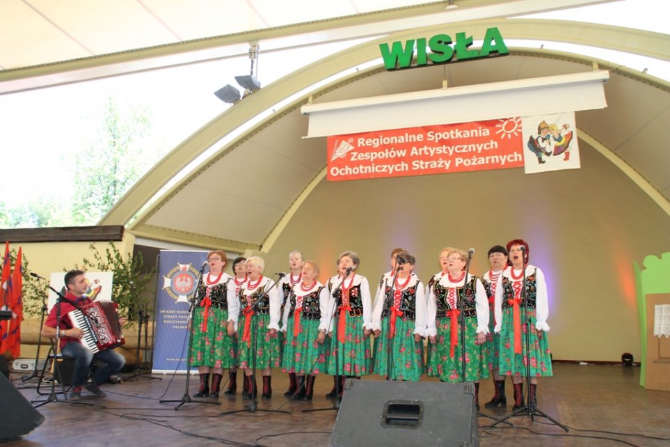 Zespół OSP podczas występu