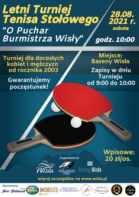 Plakat Turnieju Tenisa Stołowego