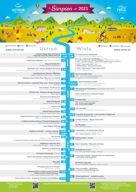 Kalendarz wydarzeń w miesiącu sierpniu