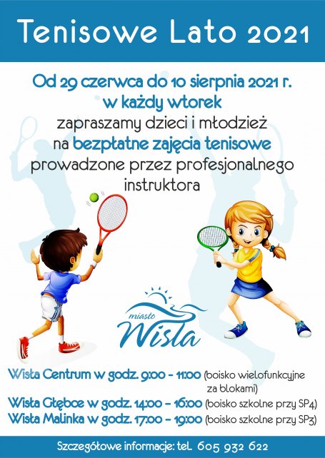 Plakat zajęć tenisa