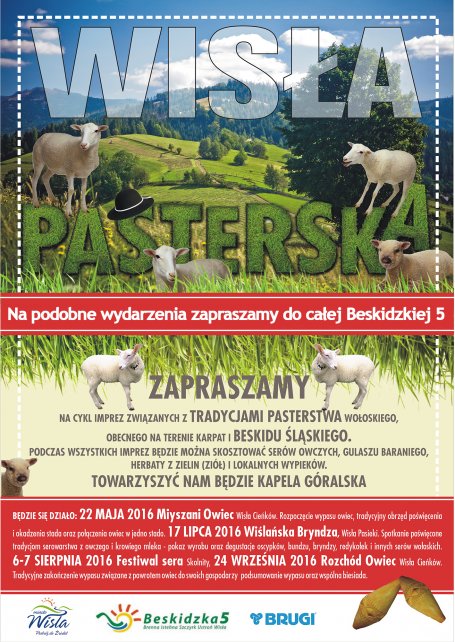 Plakat promujący imprezy pasterskie w Wiśle