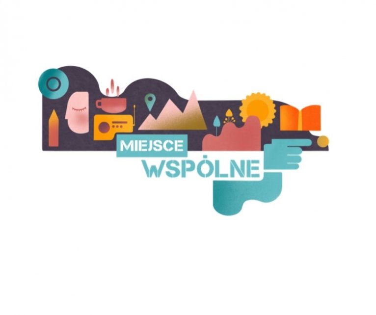 Plakat "Miejsce wspólne - biblioteka"