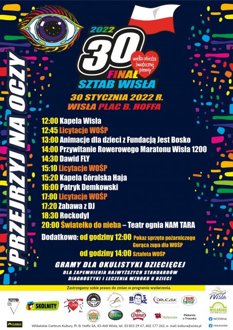 Plakat z programem WOŚP