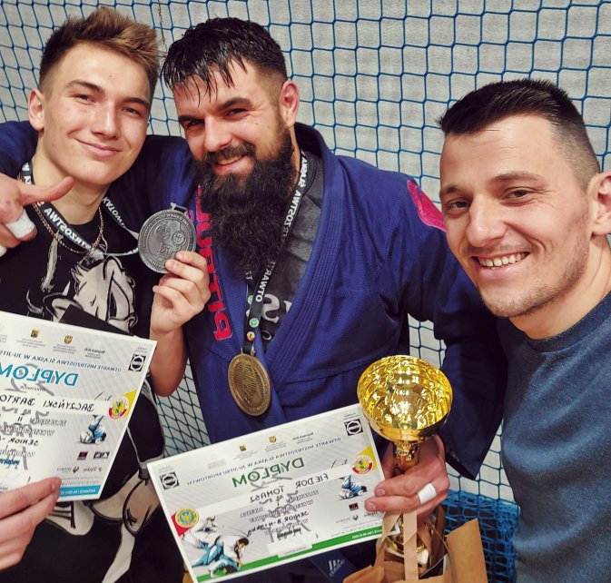 Bartosz Baczyński, Tomasz Fiedor z trenerem Jakubem Matusznym