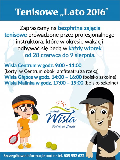 Plakat zajęć tenisowych
